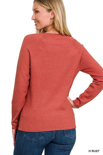 Viscose Round Neck Basic Sweater - us.meeeshop