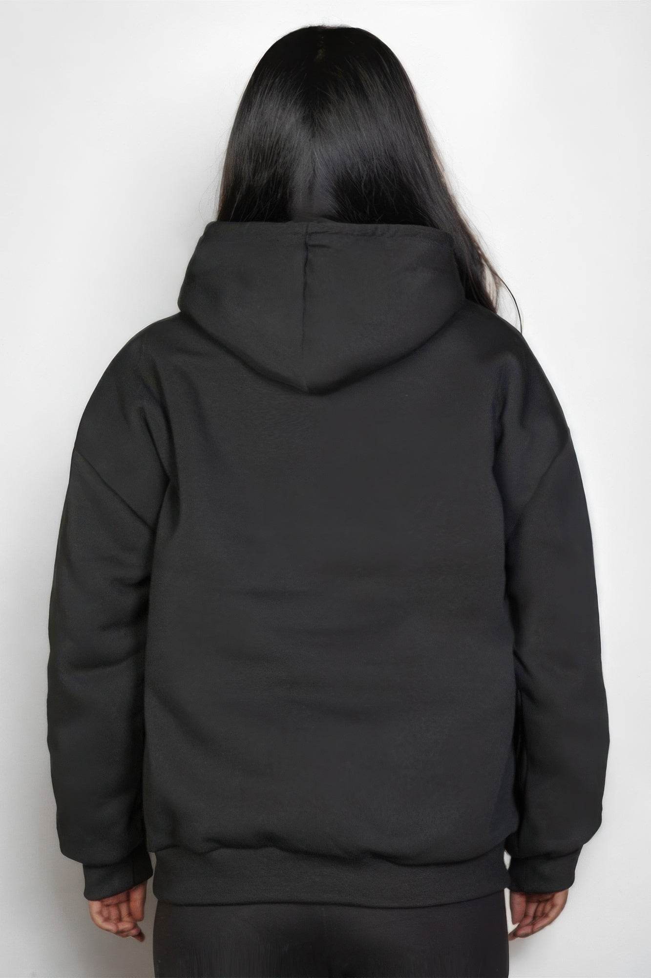 Plus Size Graphic Kangaroo Pocket Drawstring Hoodie - us.meeeshop