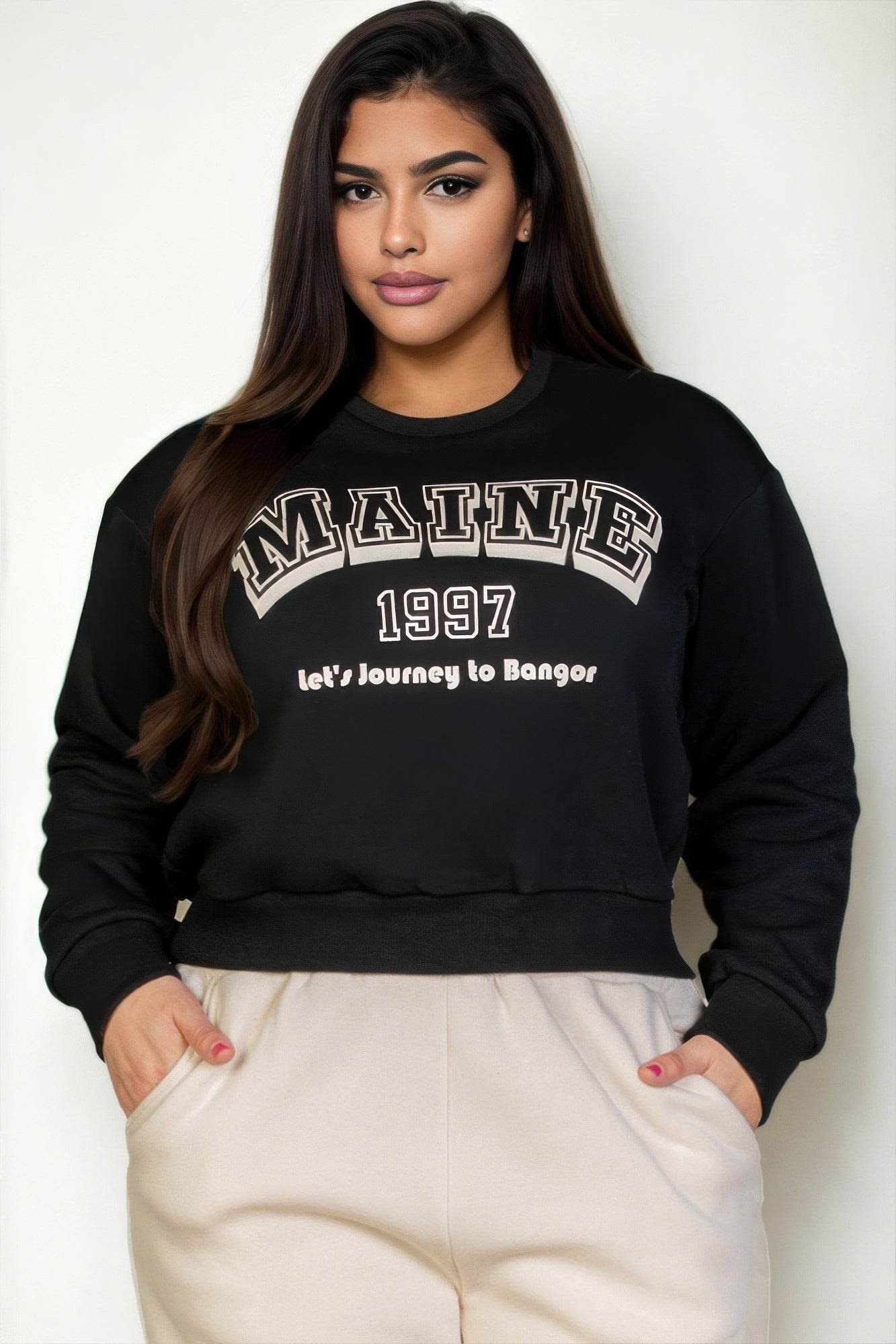 Plus Size Graphic Drop Shoulder Sweatshirt - us.meeeshop