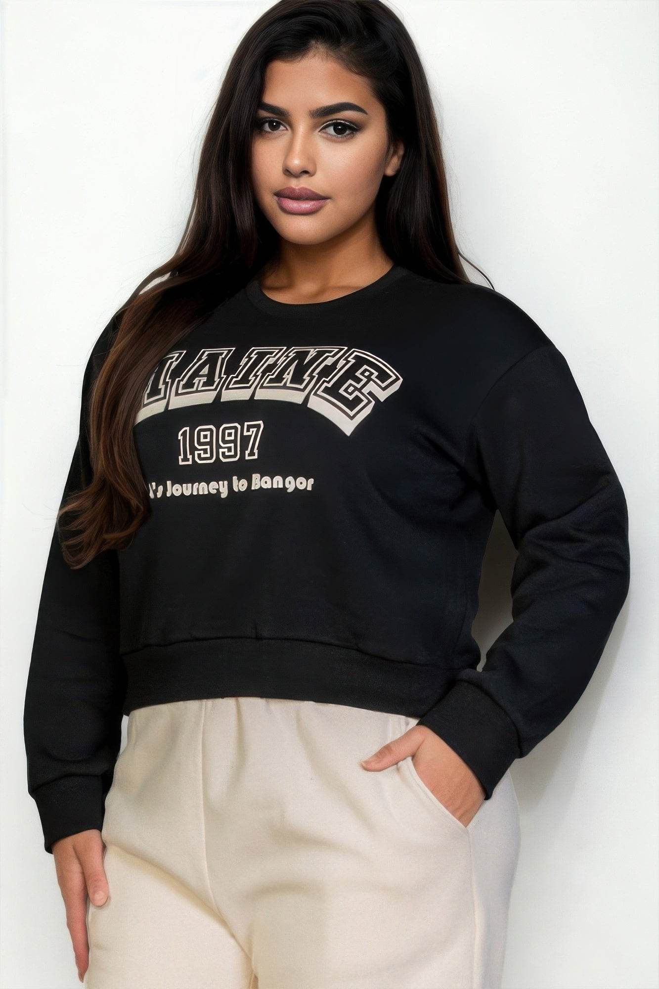 Plus Size Graphic Drop Shoulder Sweatshirt - us.meeeshop