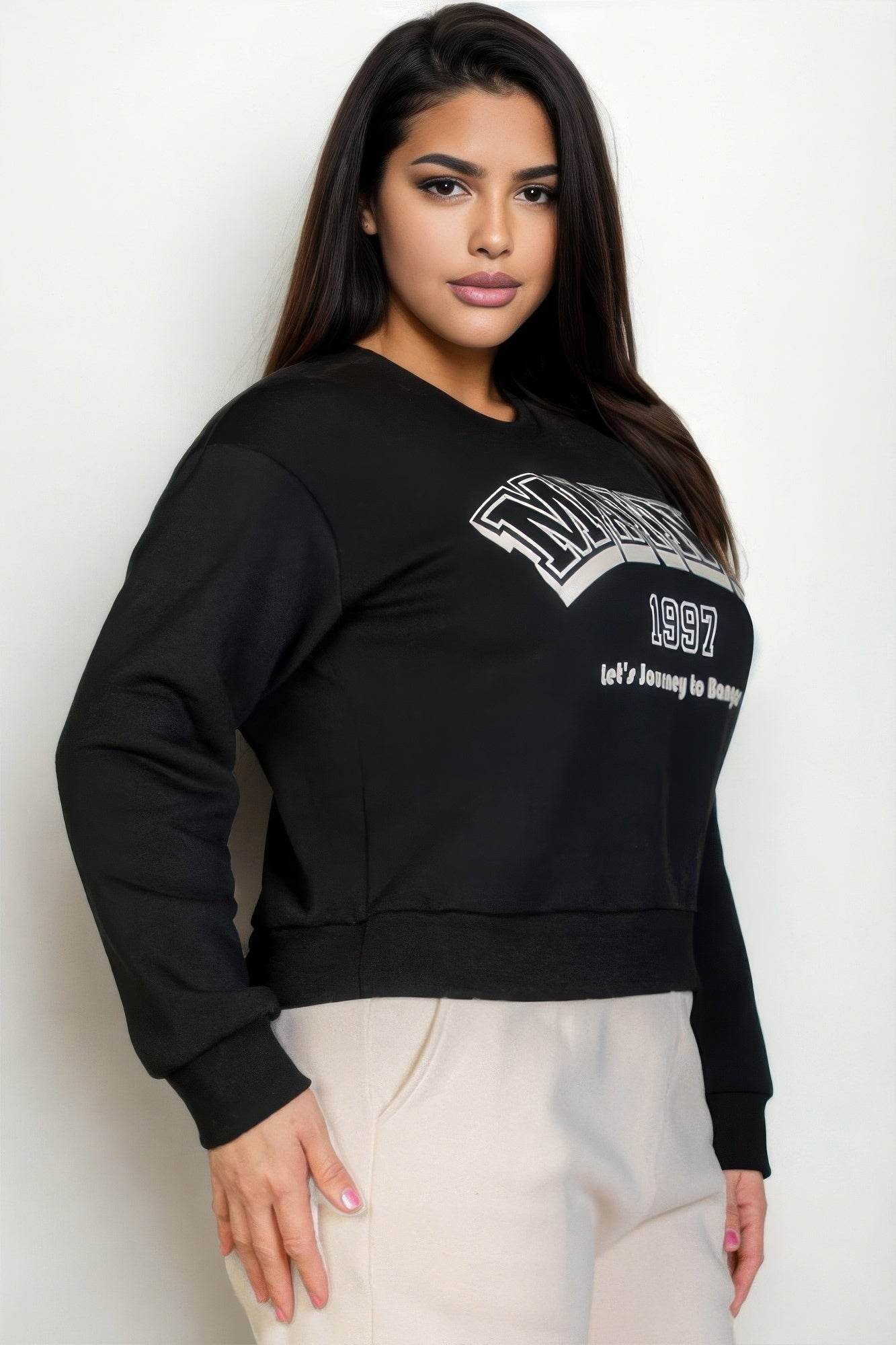 Plus Size Graphic Drop Shoulder Sweatshirt - us.meeeshop