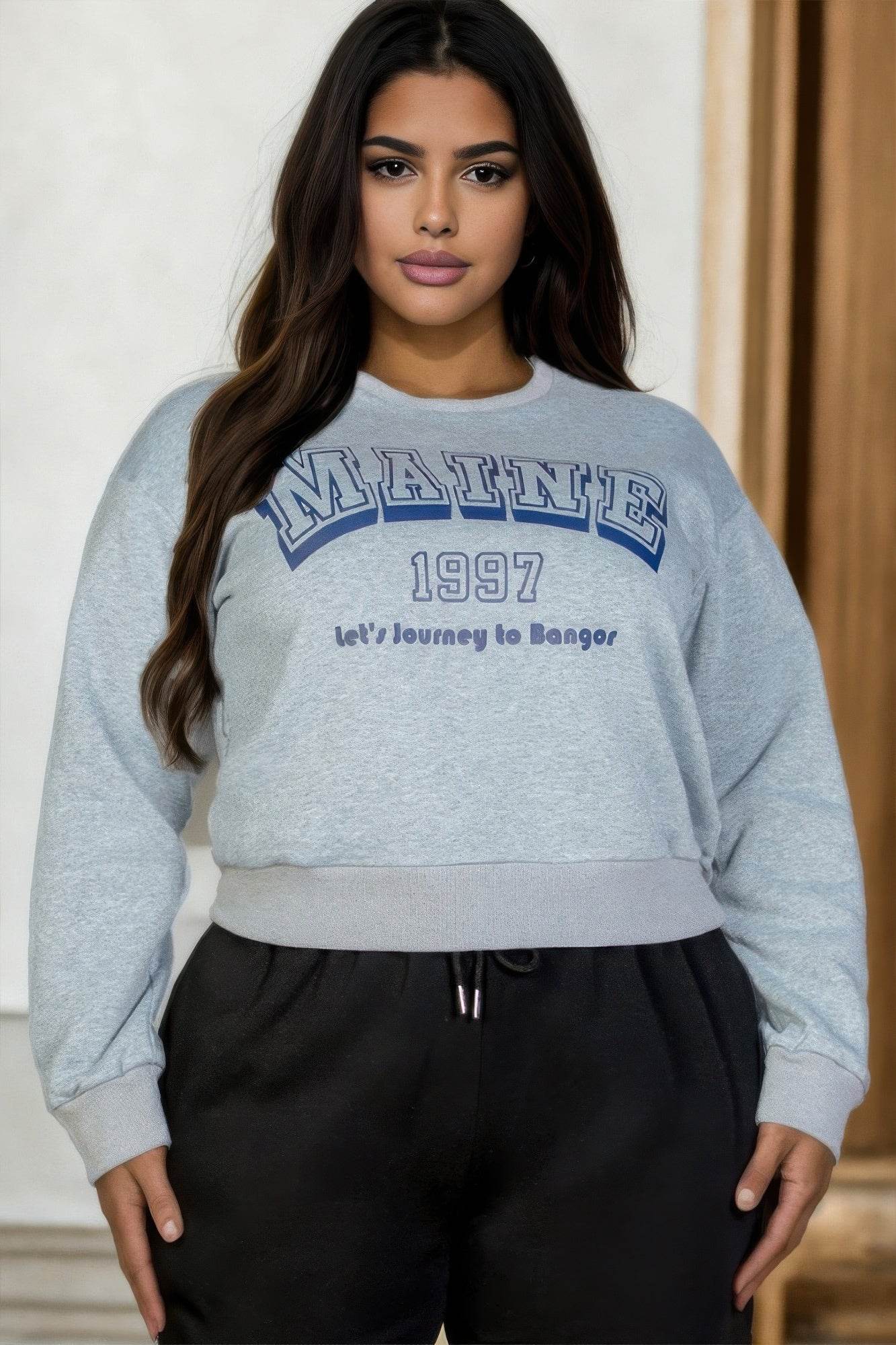 Plus Size Graphic Drop Shoulder Sweatshirt - us.meeeshop