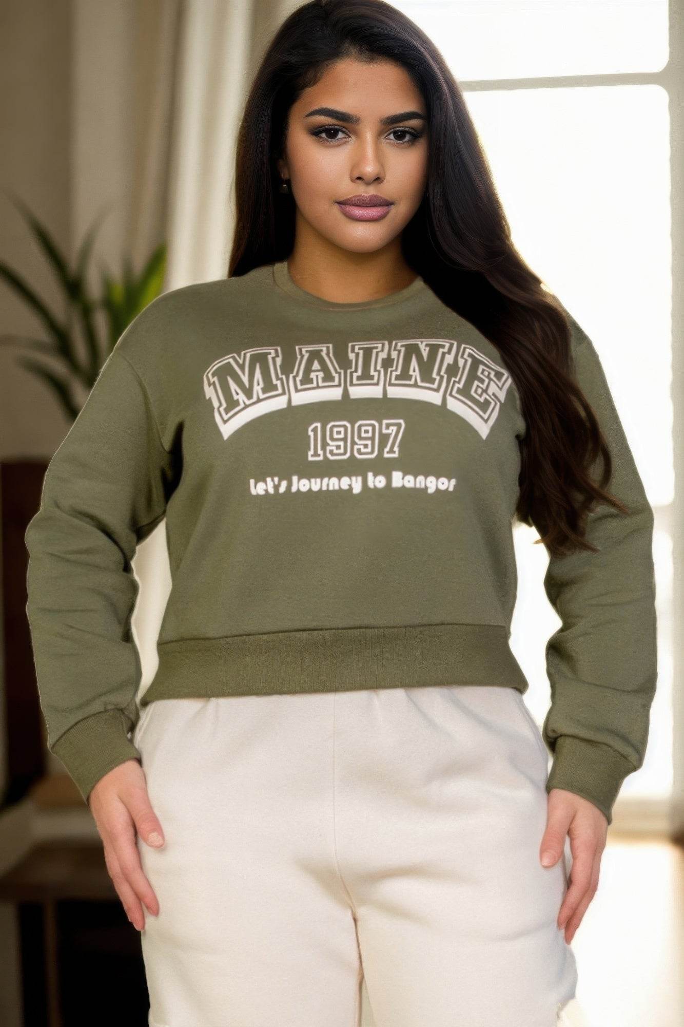 Plus Size Graphic Drop Shoulder Sweatshirt - us.meeeshop