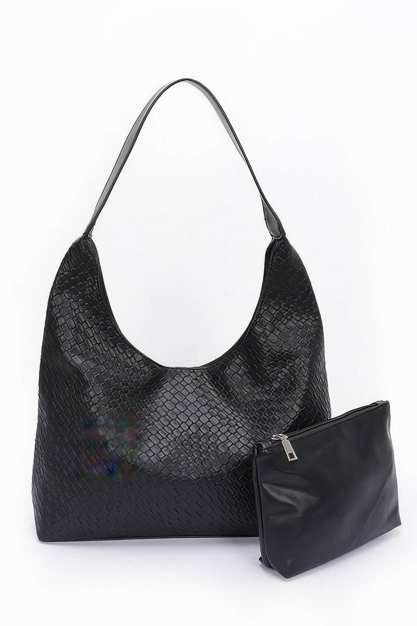 Embossed Faux Leather Shoulder Bag - us.meeeshop