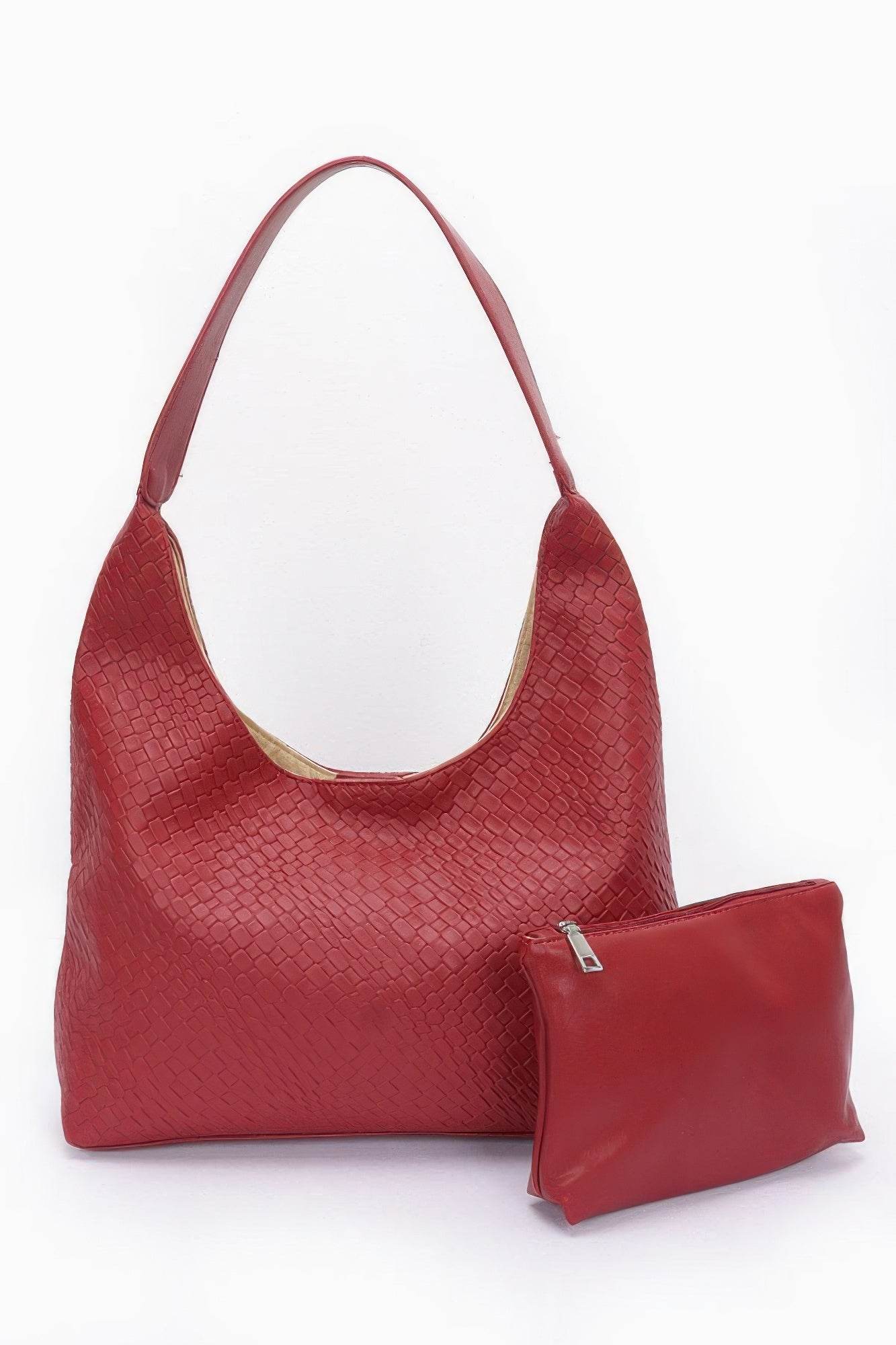 Embossed Faux Leather Shoulder Bag - us.meeeshop