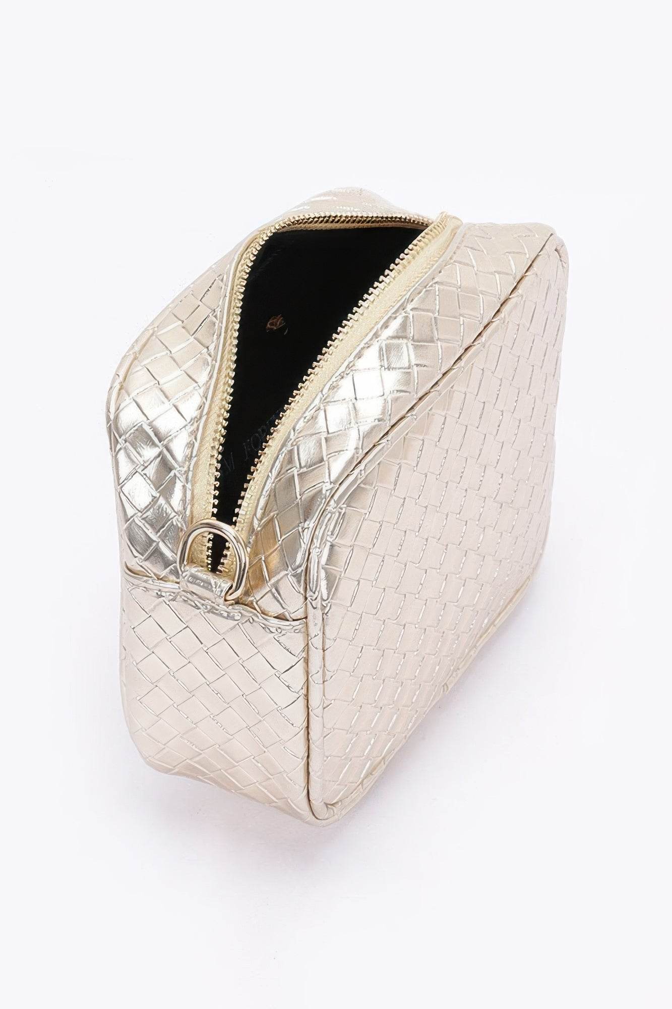 Metallic Embossed Faux Leather Camera Bag W/strap - us.meeeshop