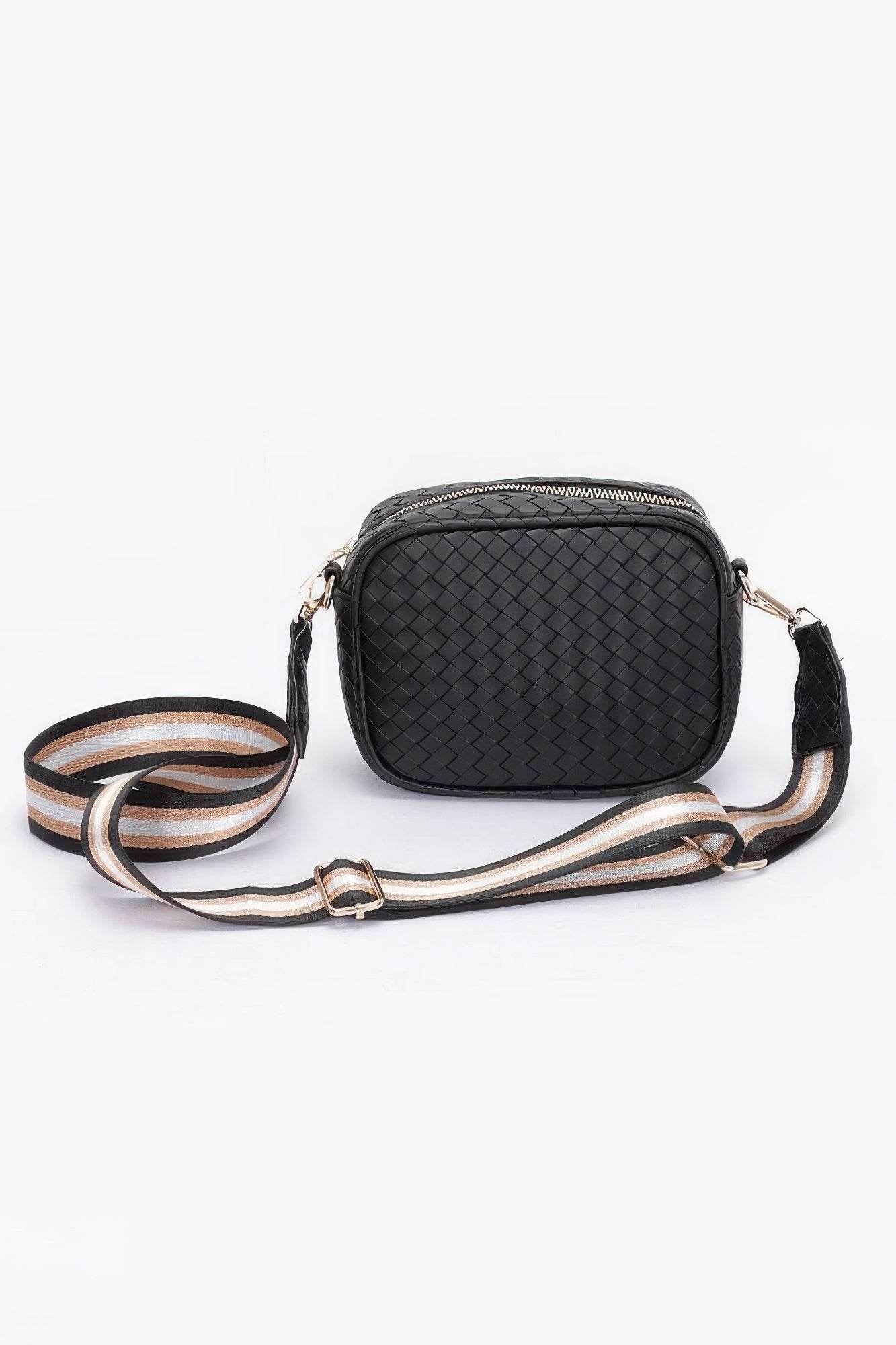 Metallic Embossed Faux Leather Camera Bag W/strap - us.meeeshop