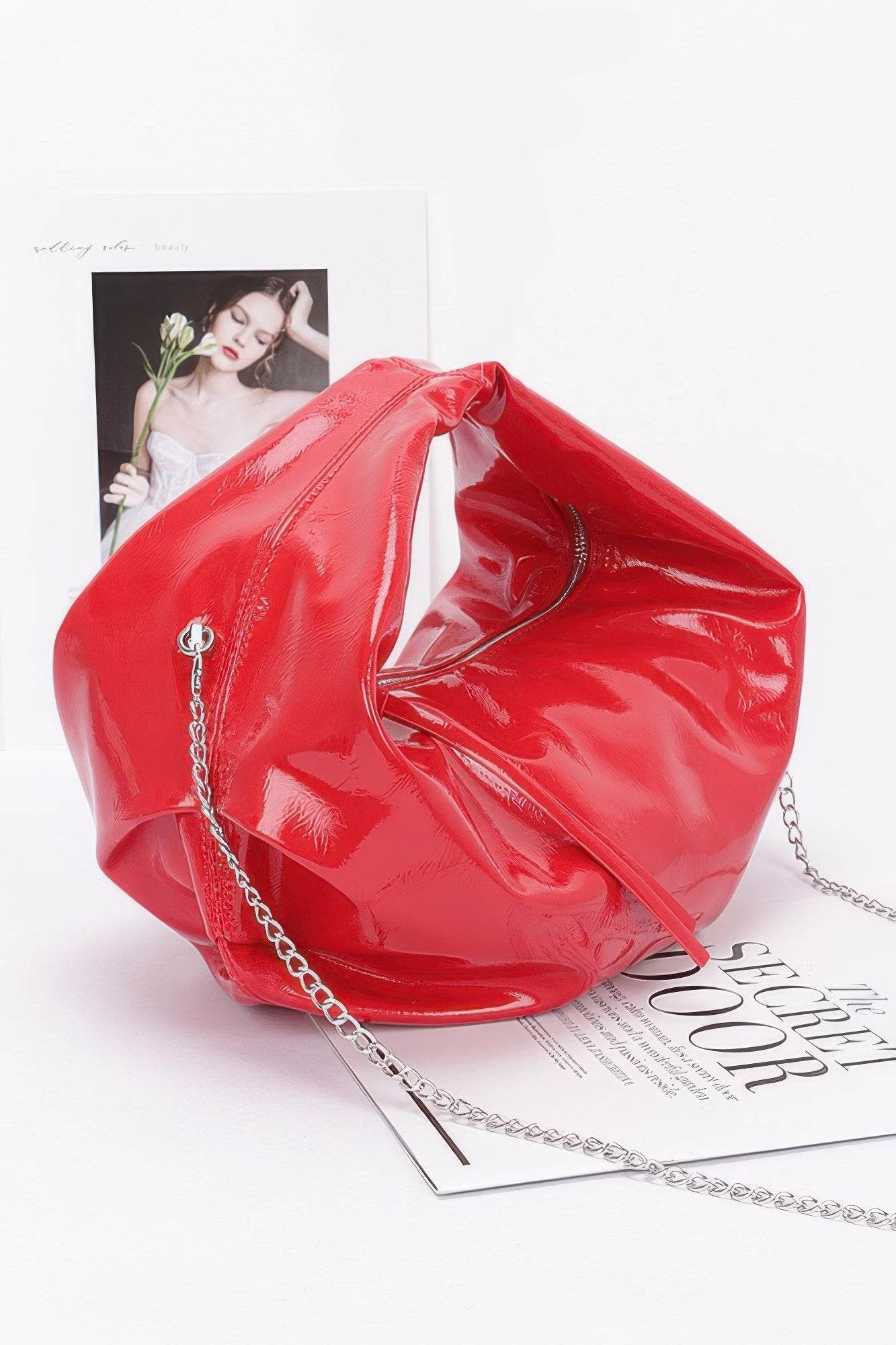 Patent Leather Hobo Bag - us.meeeshop