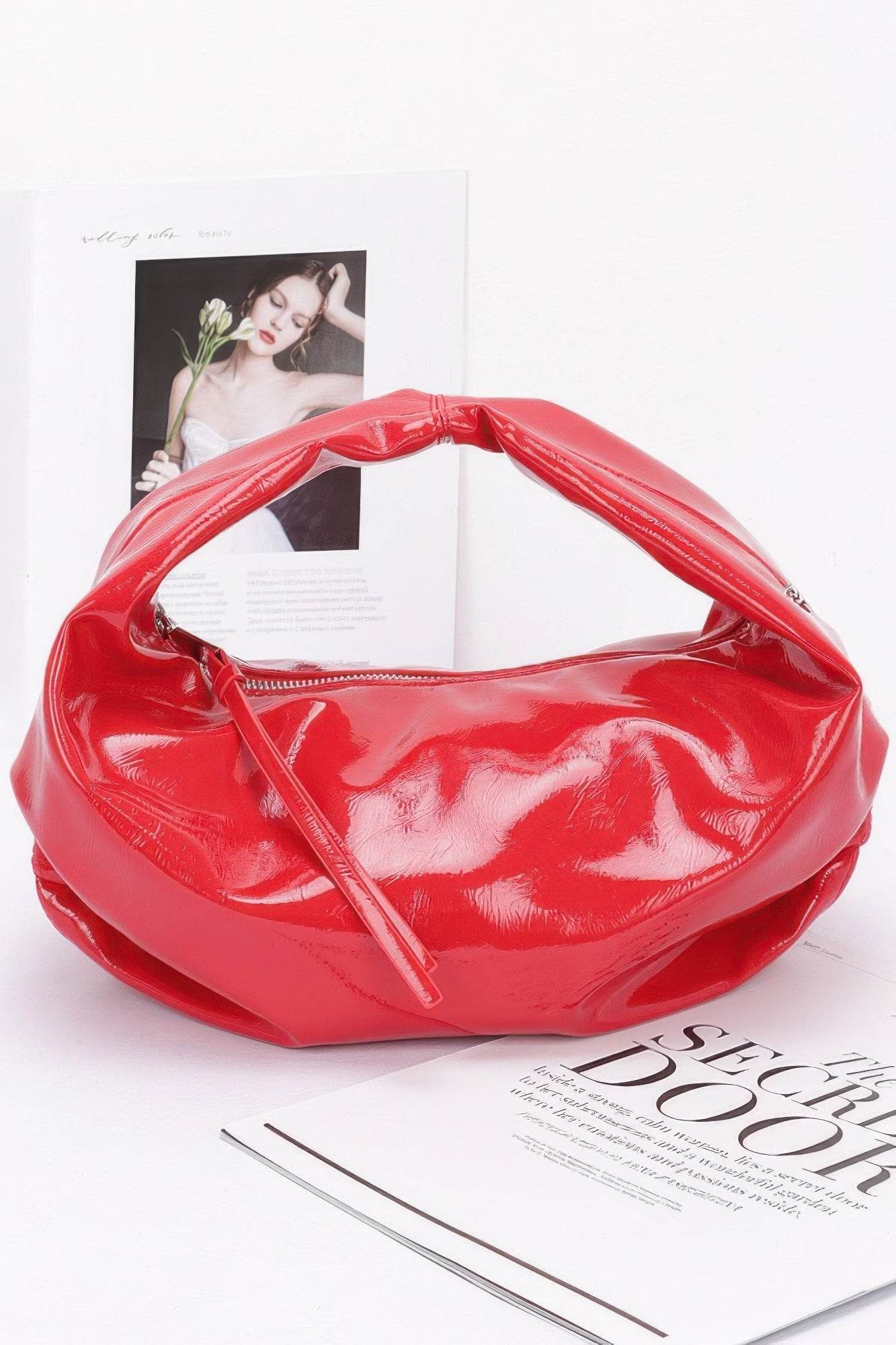 Patent Leather Hobo Bag - us.meeeshop