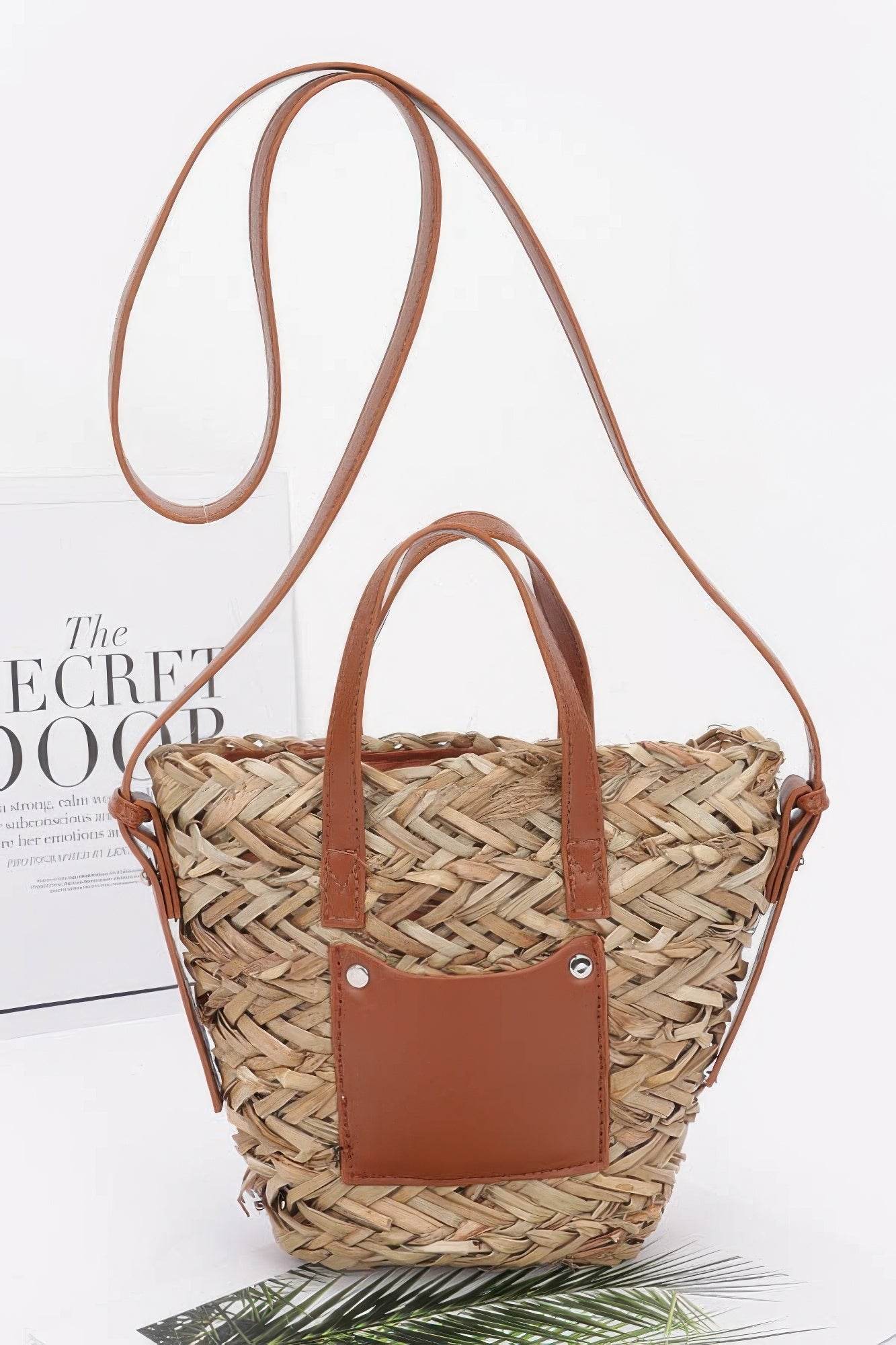 Faux Straw Small Tote Bag - us.meeeshop