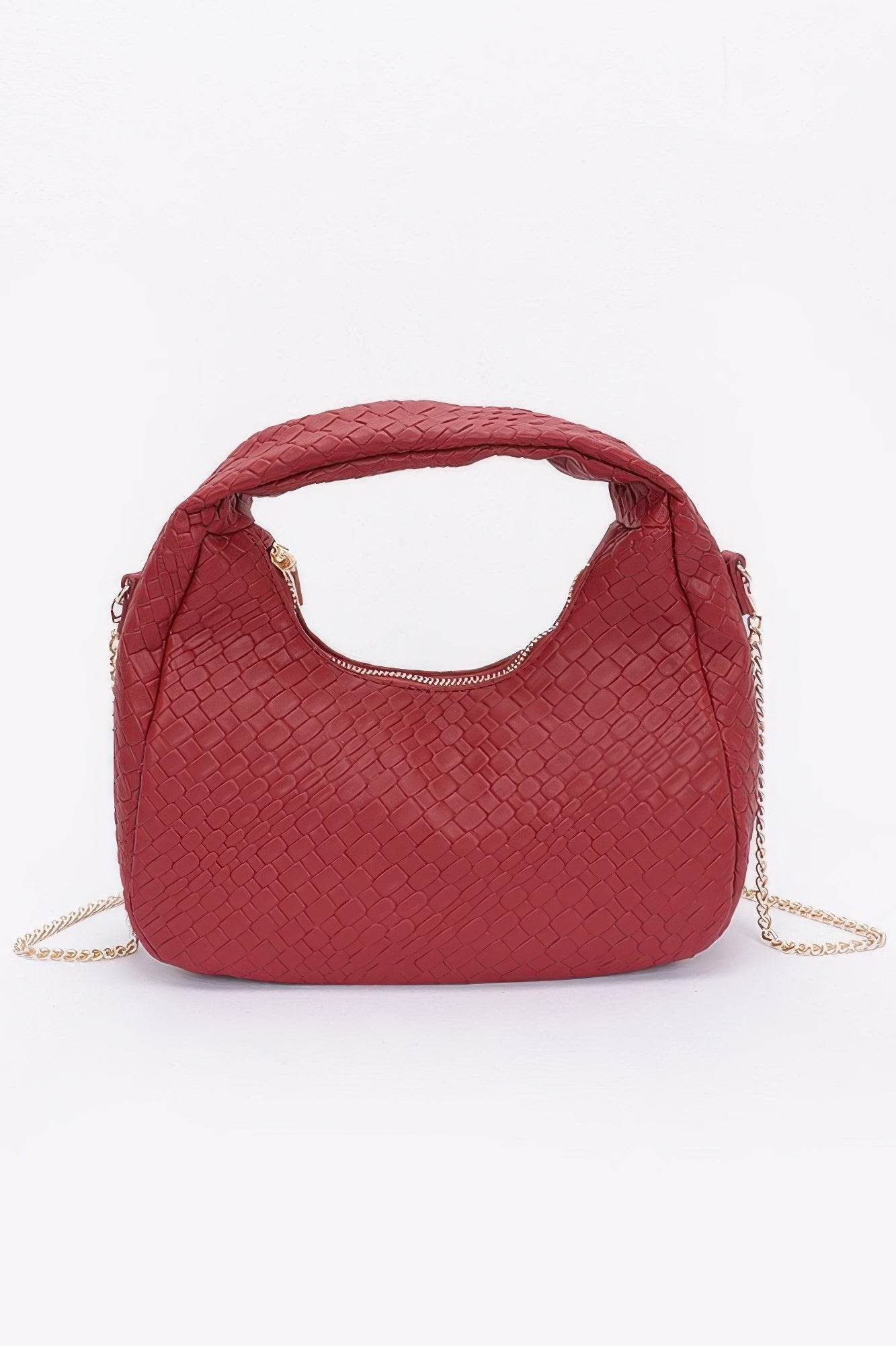 Embossed Faux Leather Hobo Bag - us.meeeshop