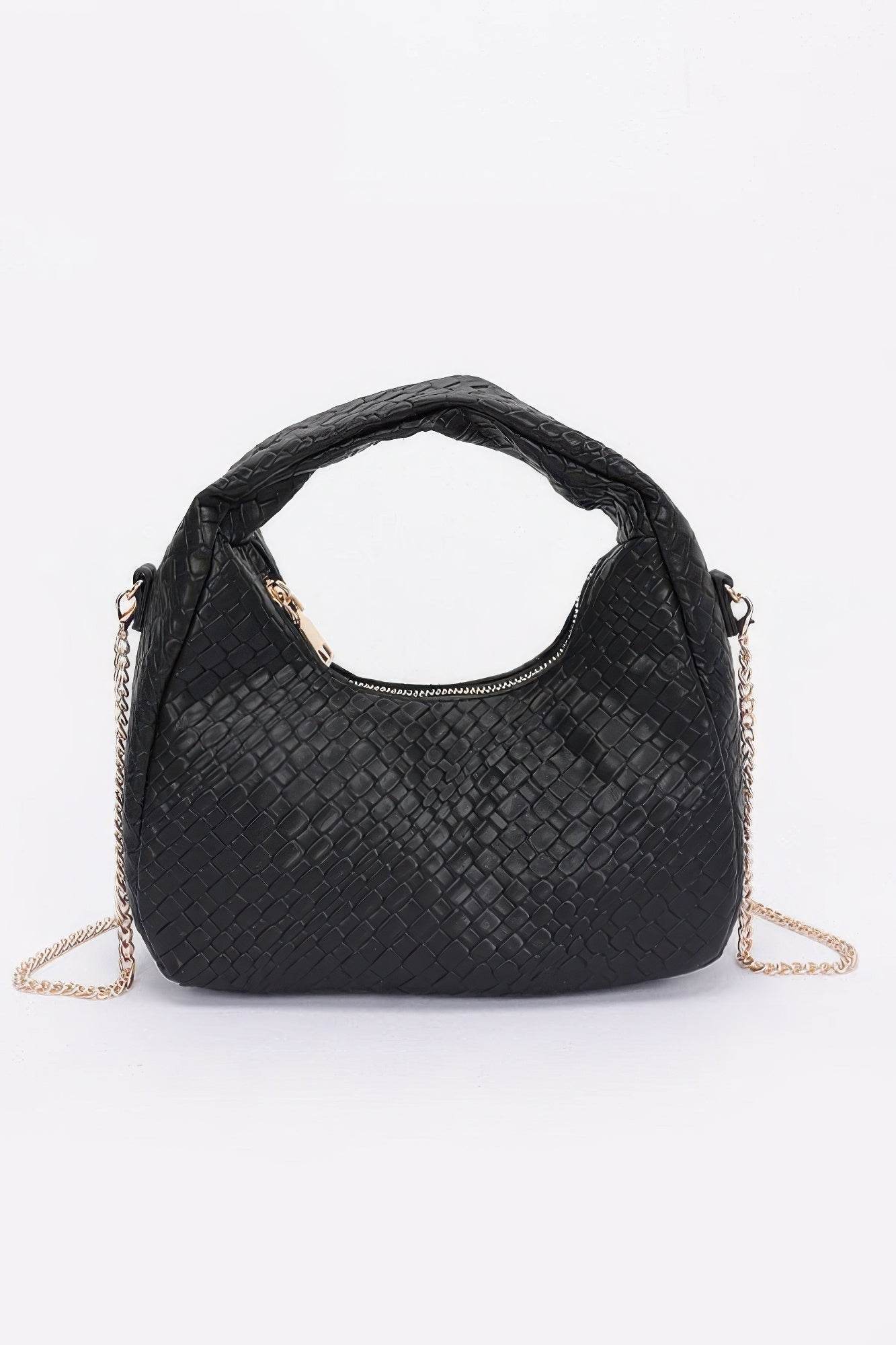 Embossed Faux Leather Hobo Bag - us.meeeshop