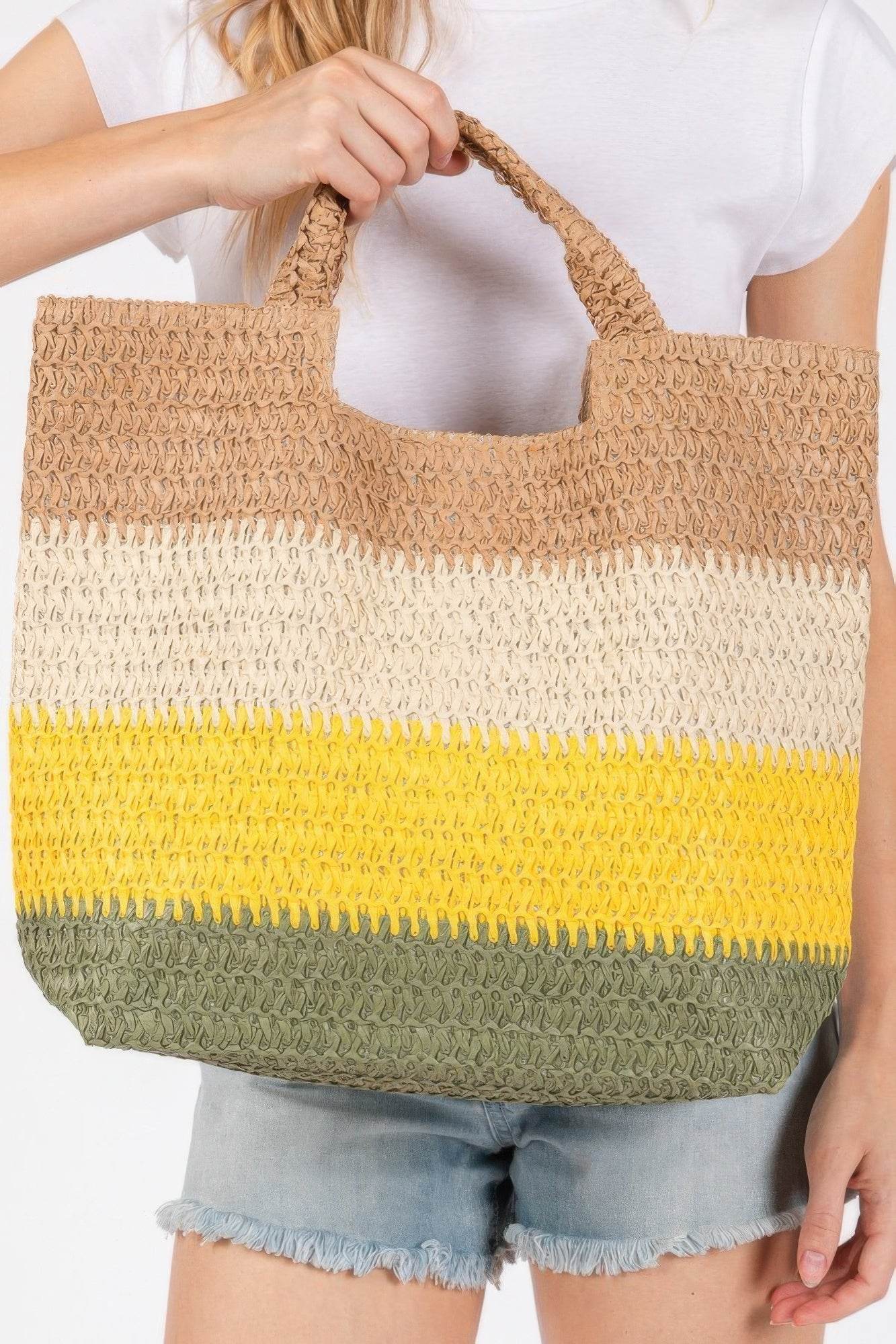 Multi Color Stripe Tote Bag - us.meeeshop