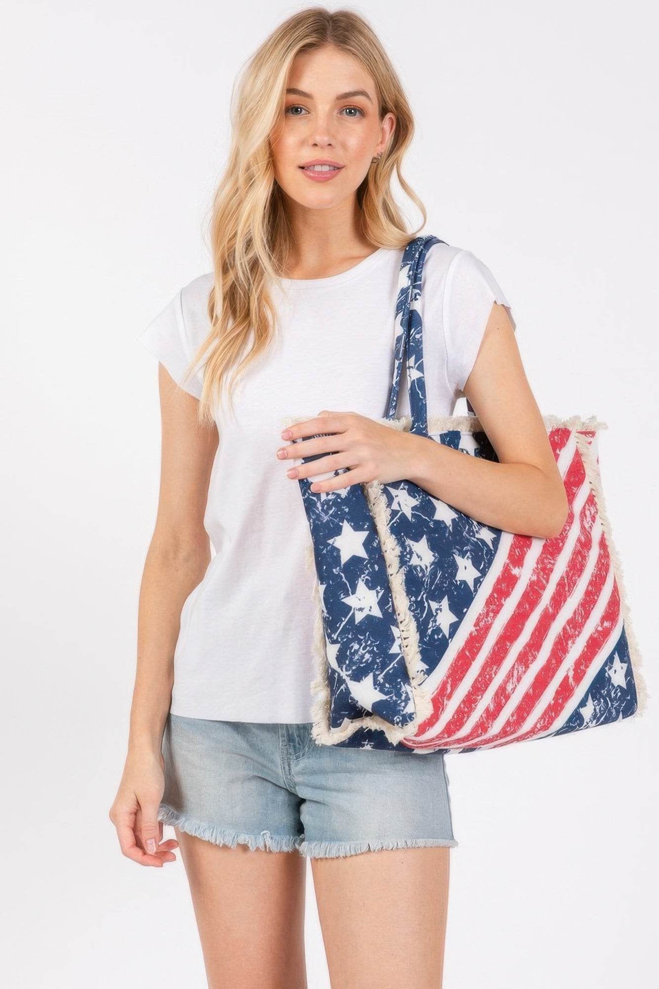 American Flag Pattern Fringe Bag - us.meeeshop