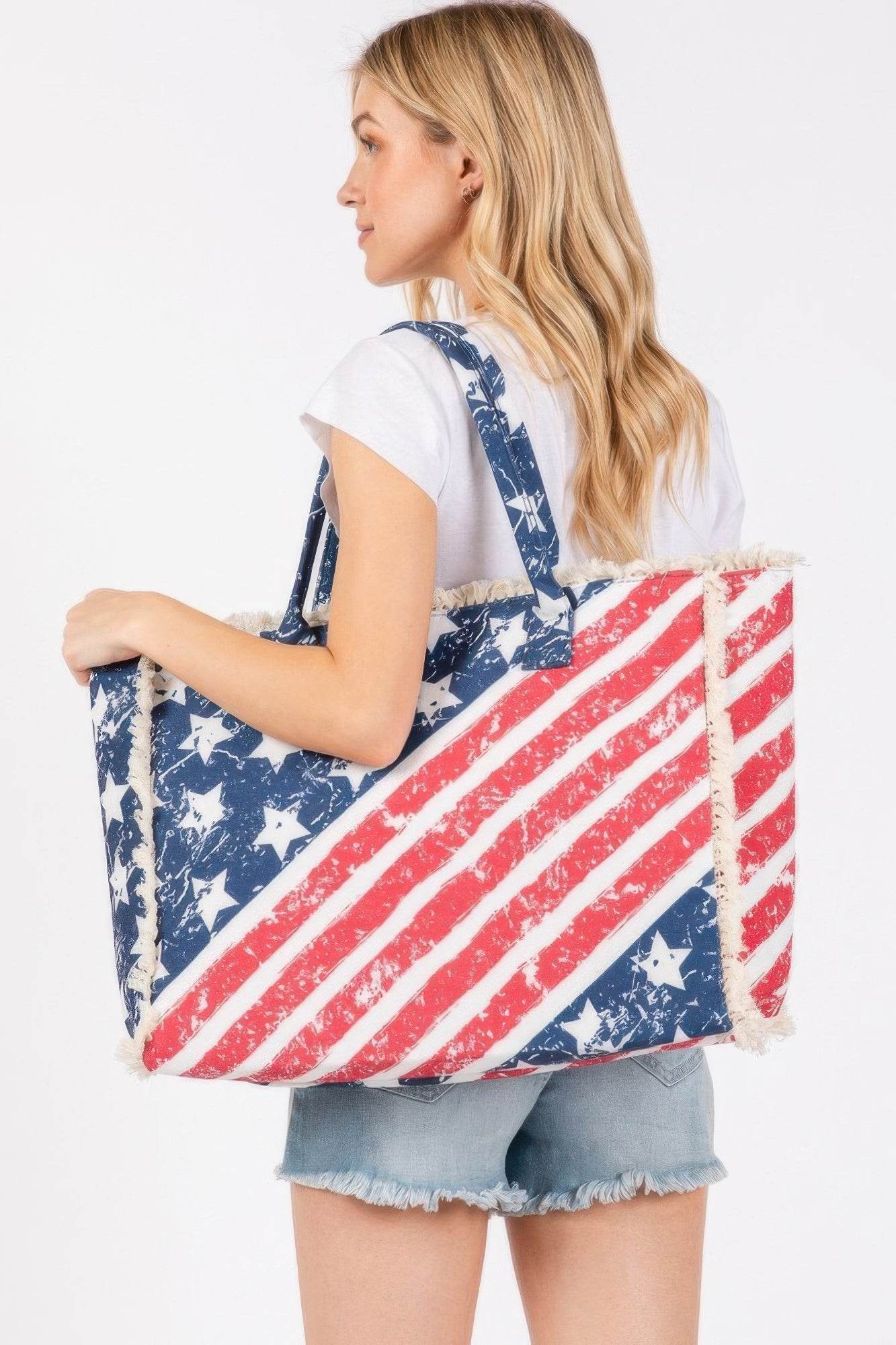 American Flag Pattern Fringe Bag - us.meeeshop