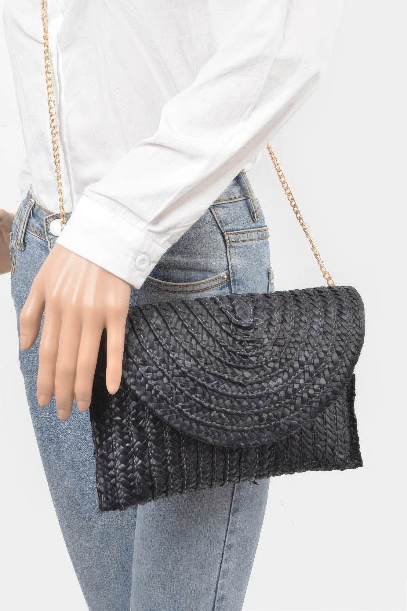 Straw Pom Pom Flap Bag - us.meeeshop