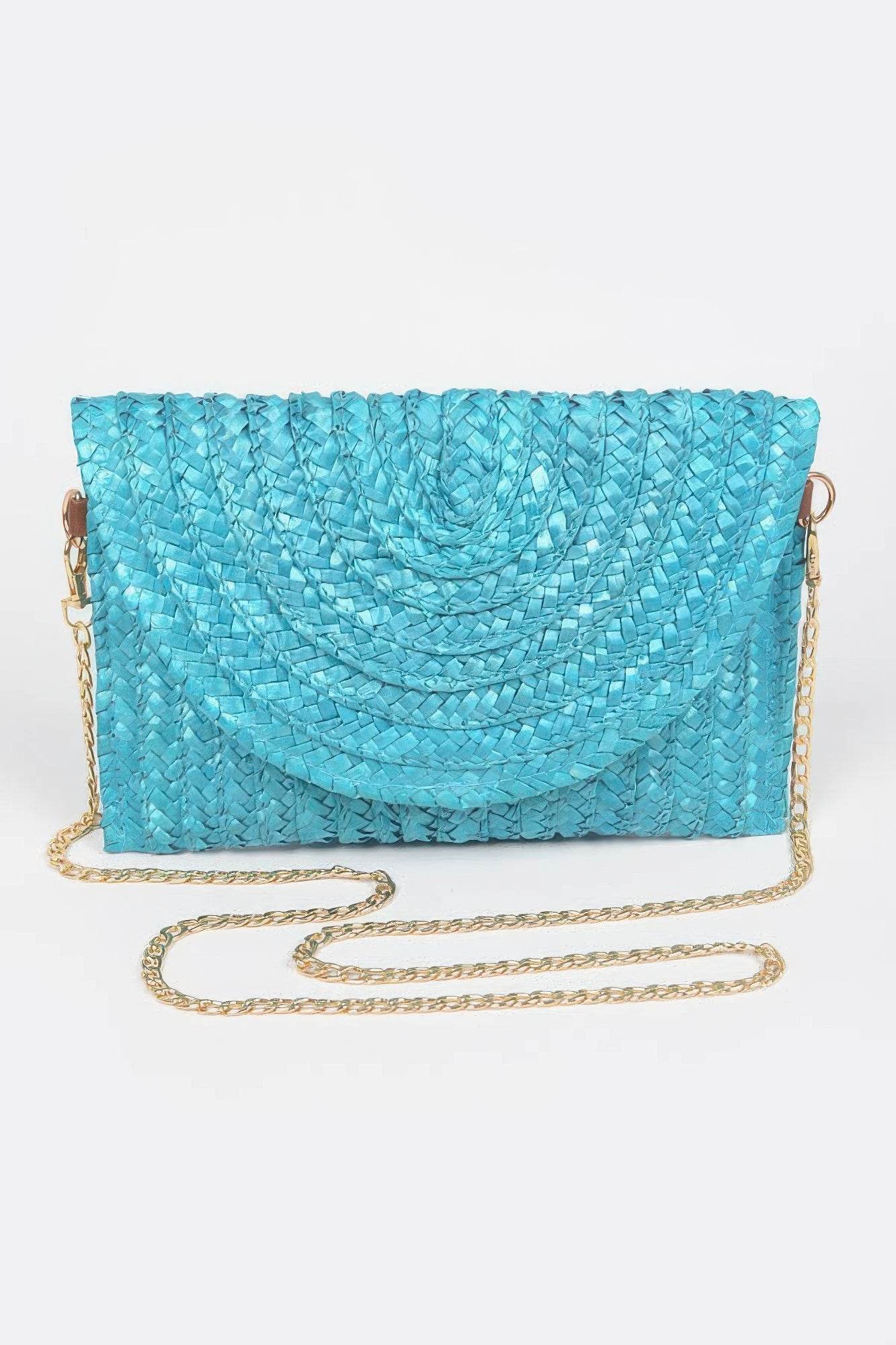 Straw Pom Pom Flap Bag - us.meeeshop