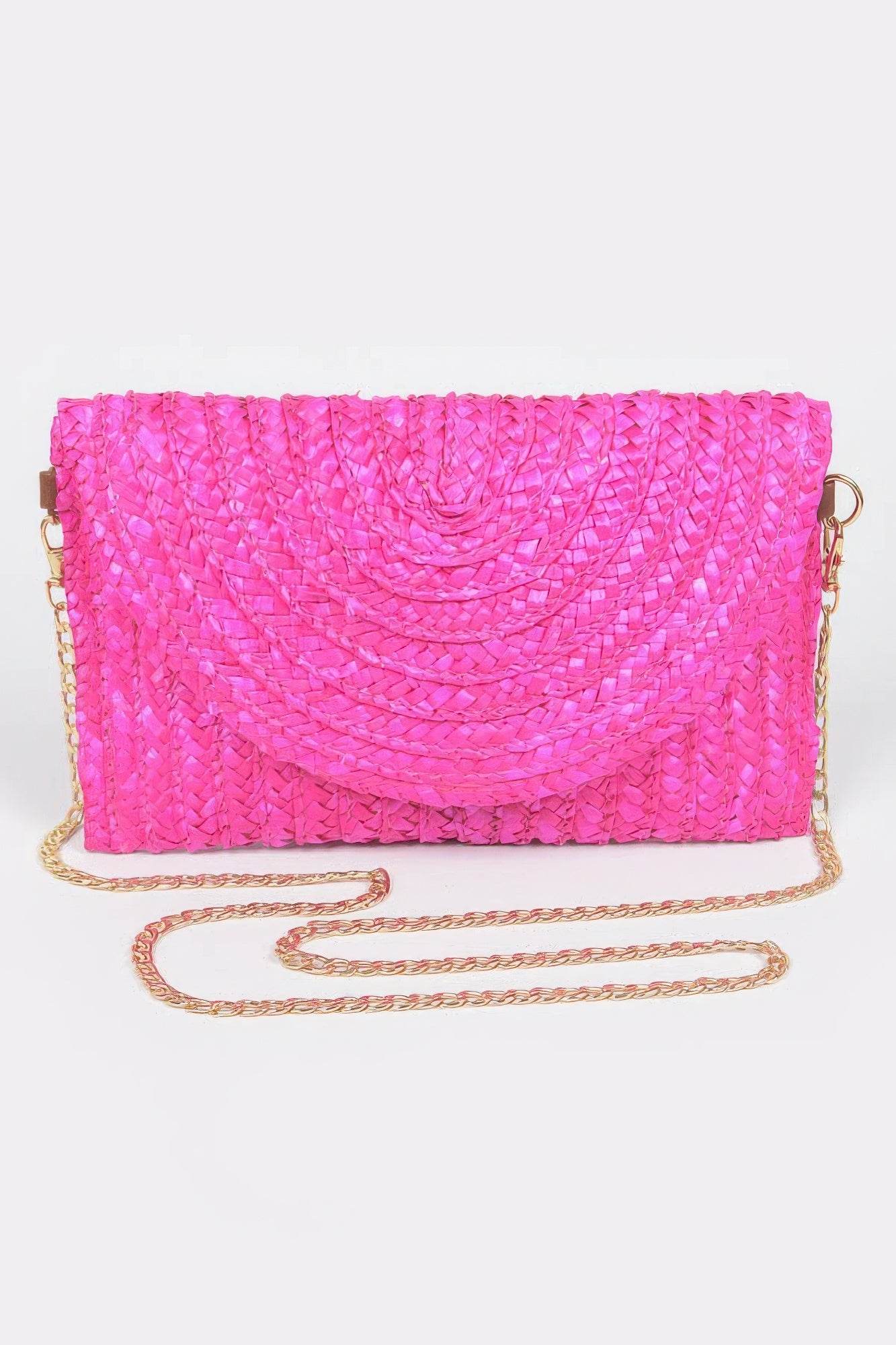 Straw Pom Pom Flap Bag - us.meeeshop