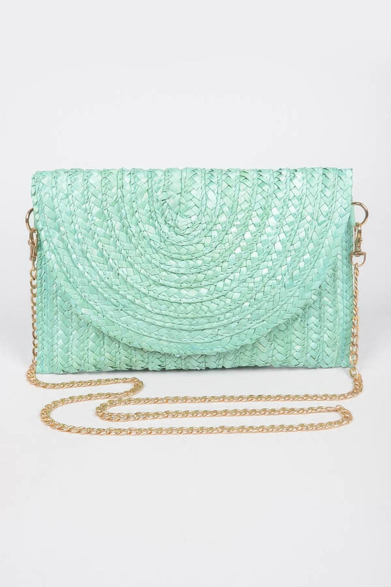 Straw Pom Pom Flap Bag - us.meeeshop