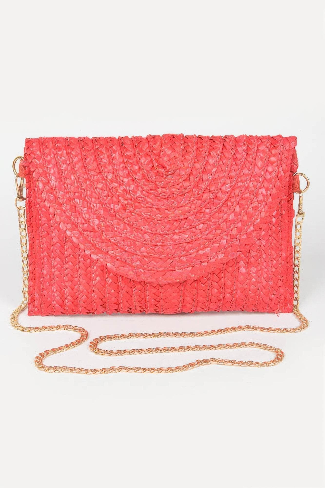 Straw Pom Pom Flap Bag - us.meeeshop