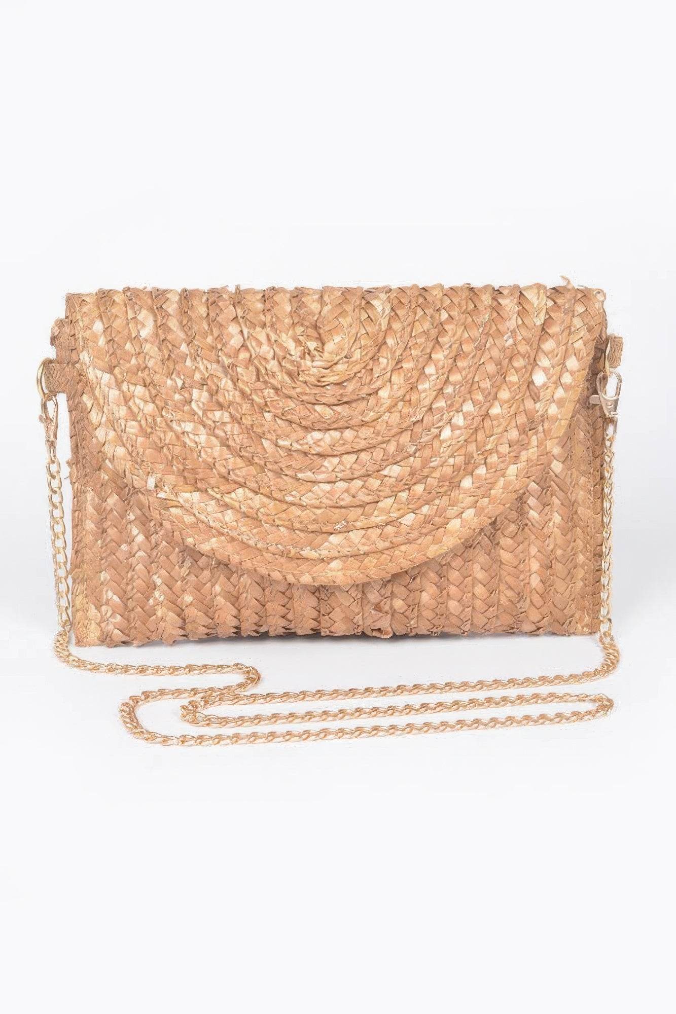 Straw Pom Pom Flap Bag - us.meeeshop