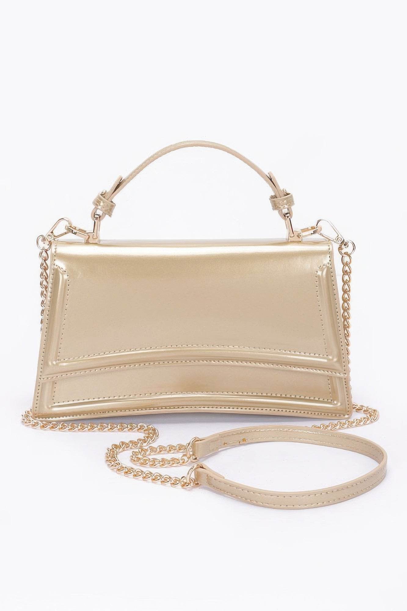 Enamel Top Handle Flap Bag - us.meeeshop