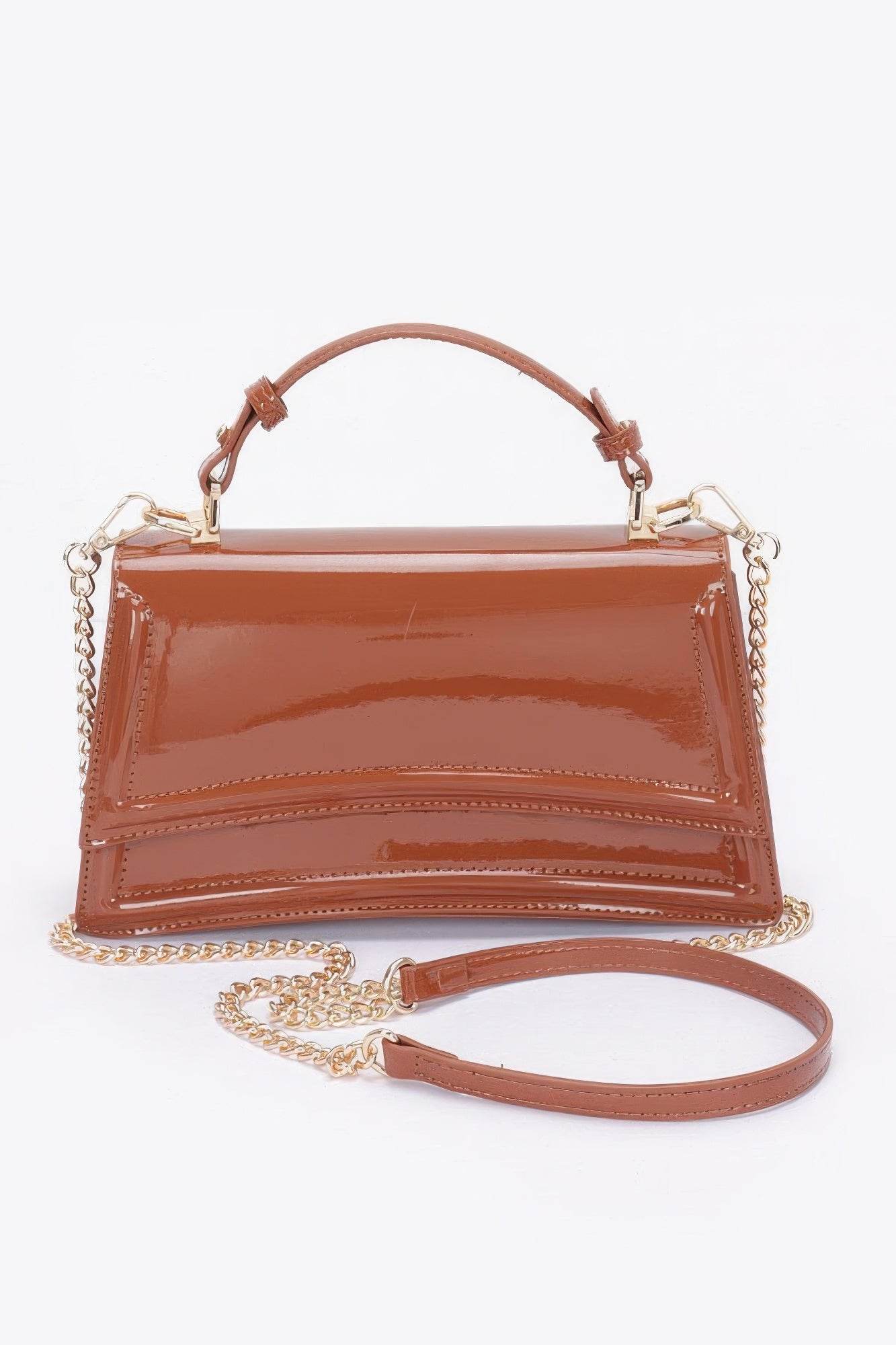 Enamel Top Handle Flap Bag - us.meeeshop