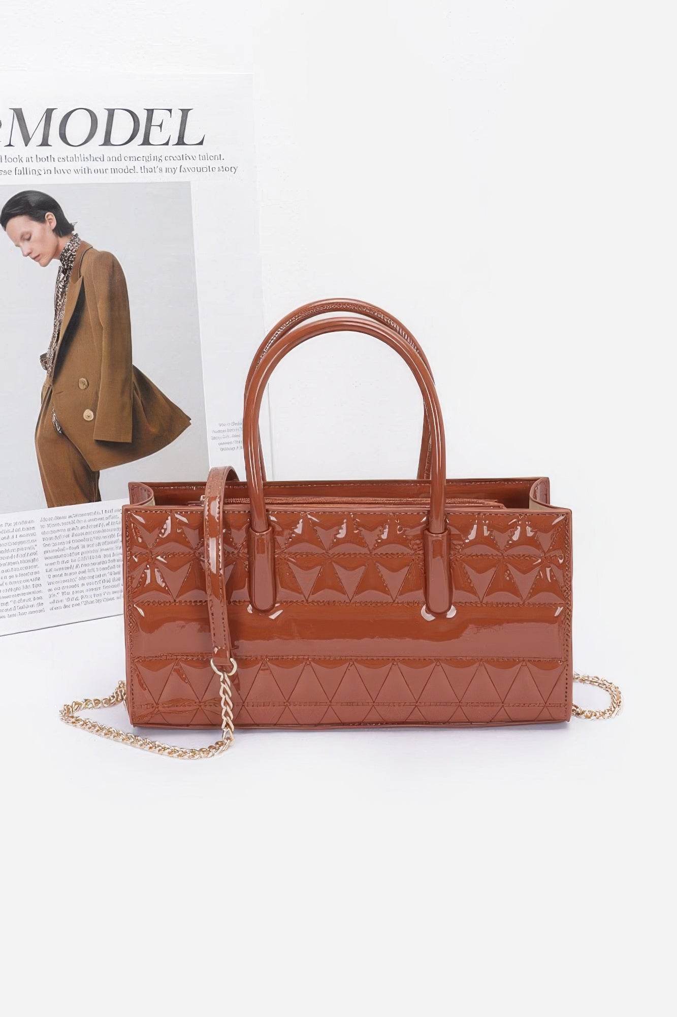 Quilted Enamel Handbag - us.meeeshop