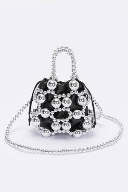 Metallic Plastic Ball Party Clutch W/pouch