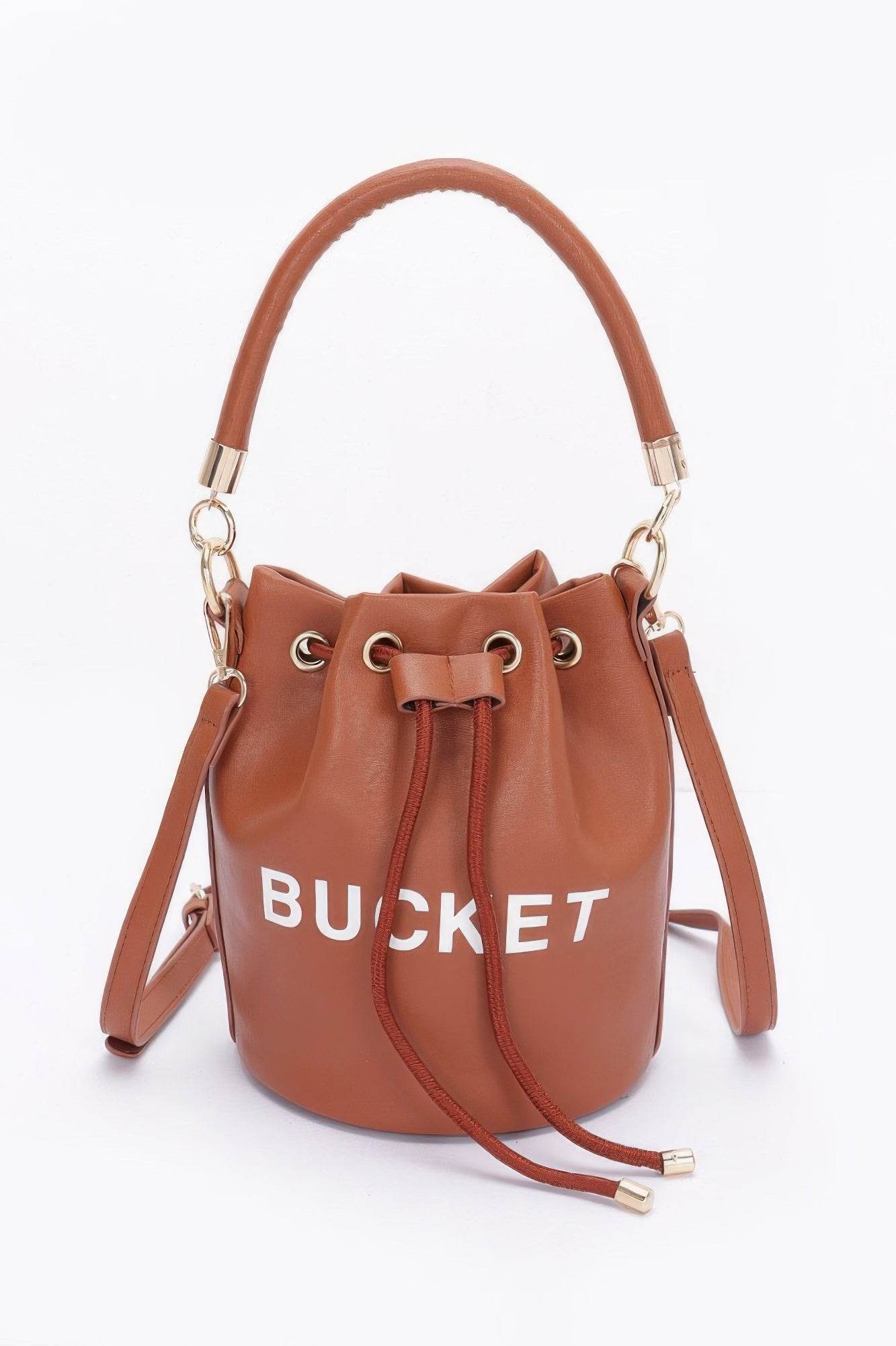 Faux Leather Bucket Bag - us.meeeshop