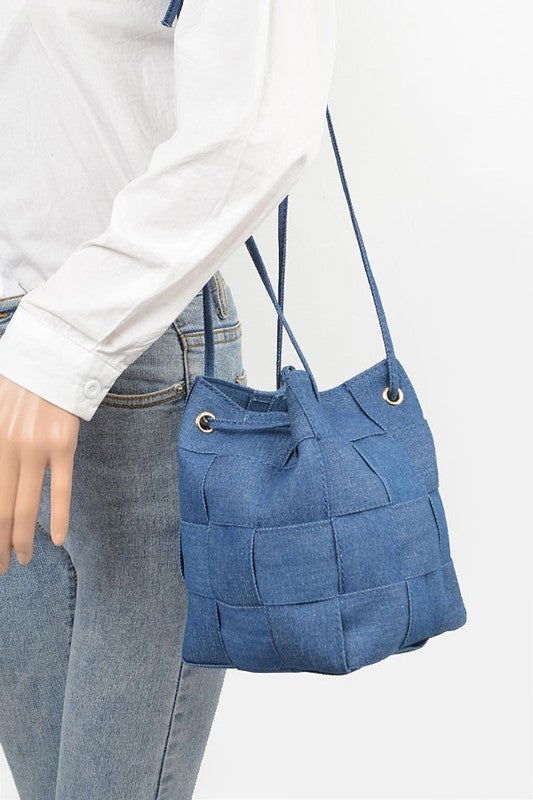 Weaved Denim Crossbody Bag us.meeeshop - 