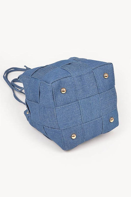 Weaved Denim Crossbody Bag us.meeeshop - 