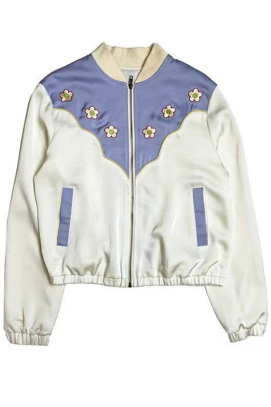 Western Satin Bomber Jacket - us.meeeshop