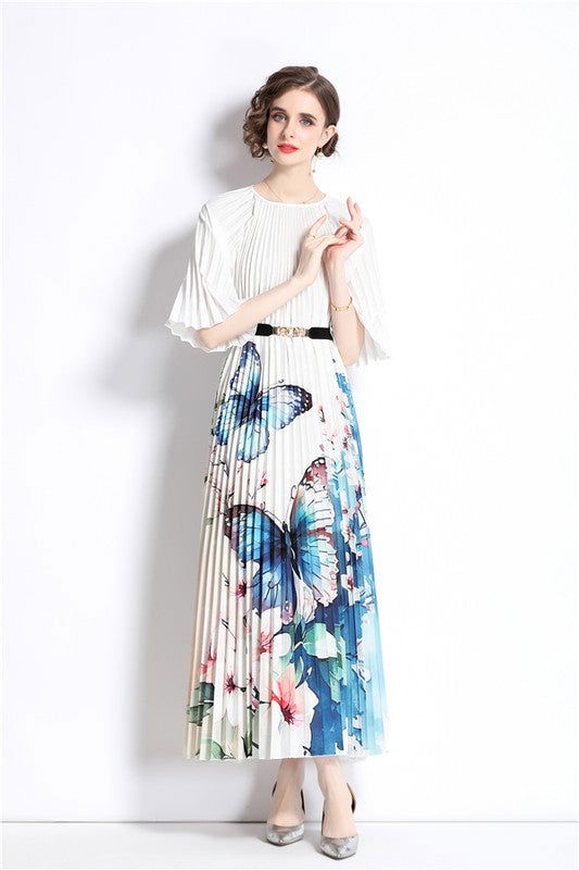 White Blue Sexy Fashion Maxi Dress us.meeeshop - 