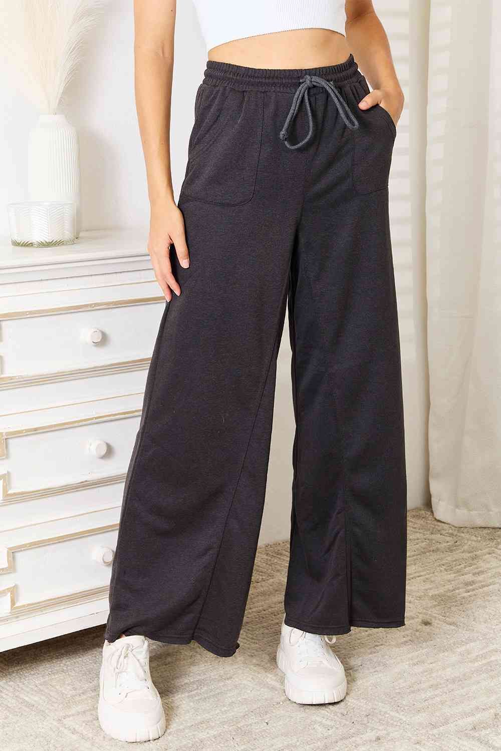 Wide Leg Pocketed Pants us.meeeshop - Pants