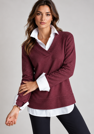 Buki Power Vee 'sweater' Sweatshirt - Wine