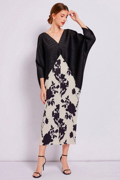 Women Black Floral Fashion Long Maxi Dress us.meeeshop - 