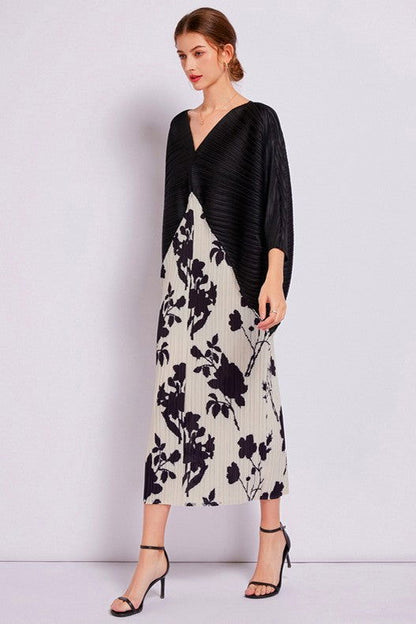 Women Black Floral Fashion Long Maxi Dress us.meeeshop - 