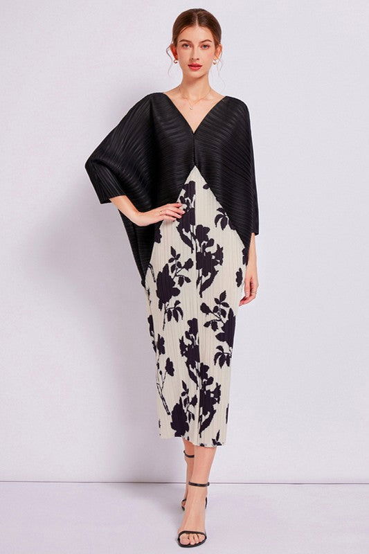 Women Black Floral Fashion Long Maxi Dress us.meeeshop - 