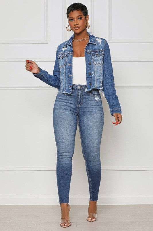 Women Fashion Denim Jacket us.meeeshop - Coats & Jackets