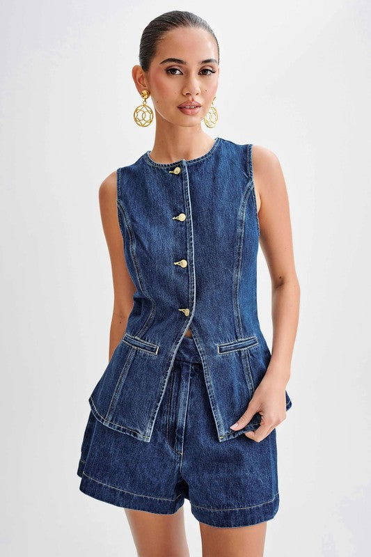 Women Fashion Denim Two Piece Set us.meeeshop - 