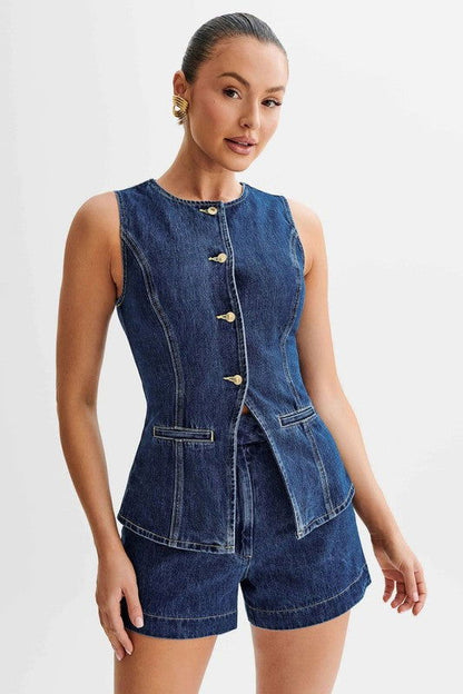 Women Fashion Denim Two Piece Set us.meeeshop - 