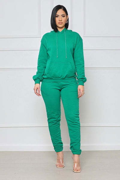 Women Green Fashion Top Two Piece Pant Set us.meeeshop - 