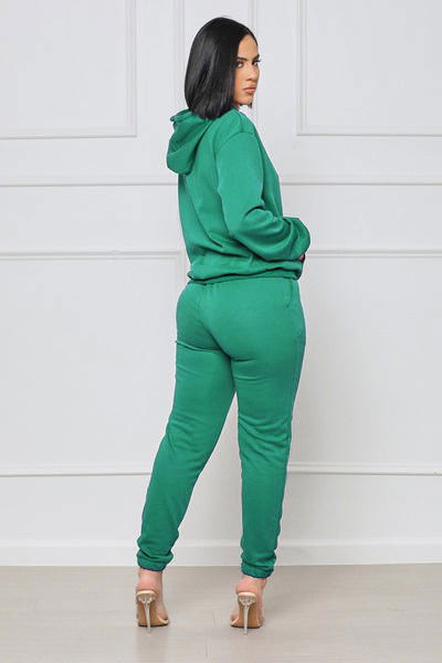 Women Green Fashion Top Two Piece Pant Set us.meeeshop - 