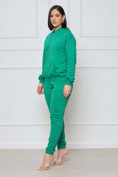 Women Green Fashion Top Two Piece Pant Set us.meeeshop - 