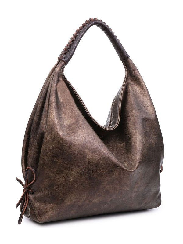 Women hobo bag metallic silver us.meeeshop - 