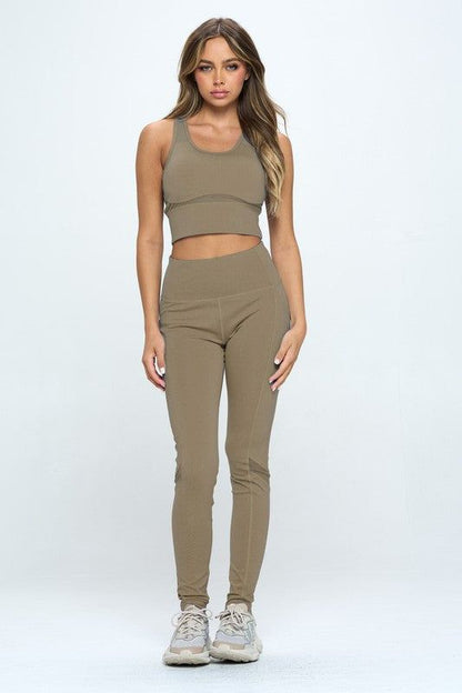 Women's Two Piece Activewear Set Cut Out Detail us.meeeshop - 