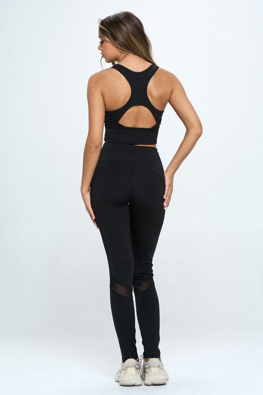 Women's Two Piece Activewear Set Cut Out Detail us.meeeshop - 