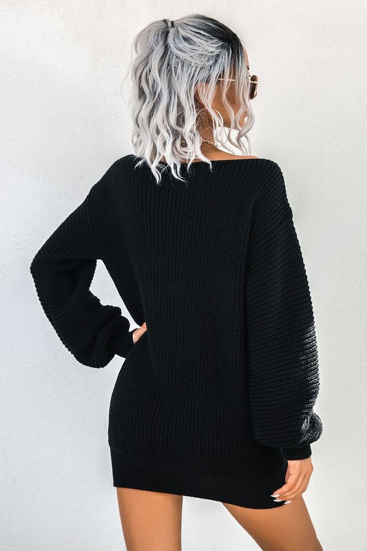 Women Fashion Sweater Dress us.meeeshop - 