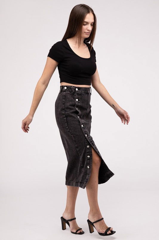 Midi Denim Skirt - us.meeeshop